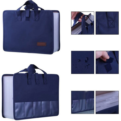 13 Pockets Expander File Folder Document Organizer with Handle A4 Size Capacity Accordion File Organizer Dark 1