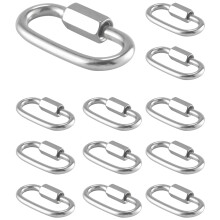12 StüCk Schnell VerknüPfung M4 4MM Rostfreier Stahl Ketten Verbinder, Schwer Lastung D Form Verriegelung Aussehen für Karabiner, Max. Load 500 Lb