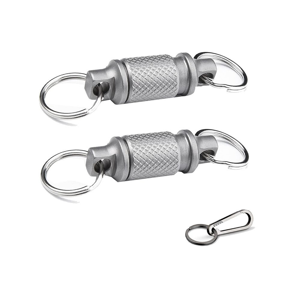 Quick Release Keychain Set With Titanium Carabiner And Keyrings - Advanced Titanium Swivel Clip 360-Degree Rotation 4712070369913