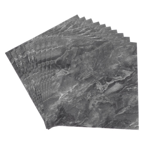 10Pcs Durable Grey PVC Marble Effect Tiles for Easy Wall Covering Home