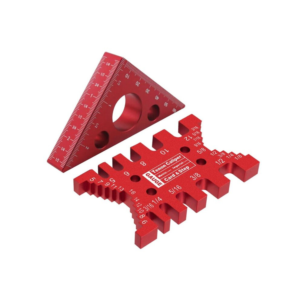 2Pc Dovetail Jig And Triangle Ruler Kit - Router/Saw Table Precision Depth Gauge And Tenon Space Gauge For Woodworking 6033495089438