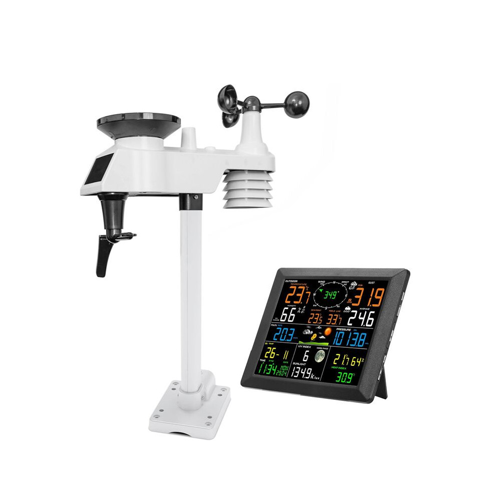 0310 Professional Wifi Weather Station Internet Wireless With Outdoor Sensor Rain Gauge Life Weather Eu Plug 4711468328082