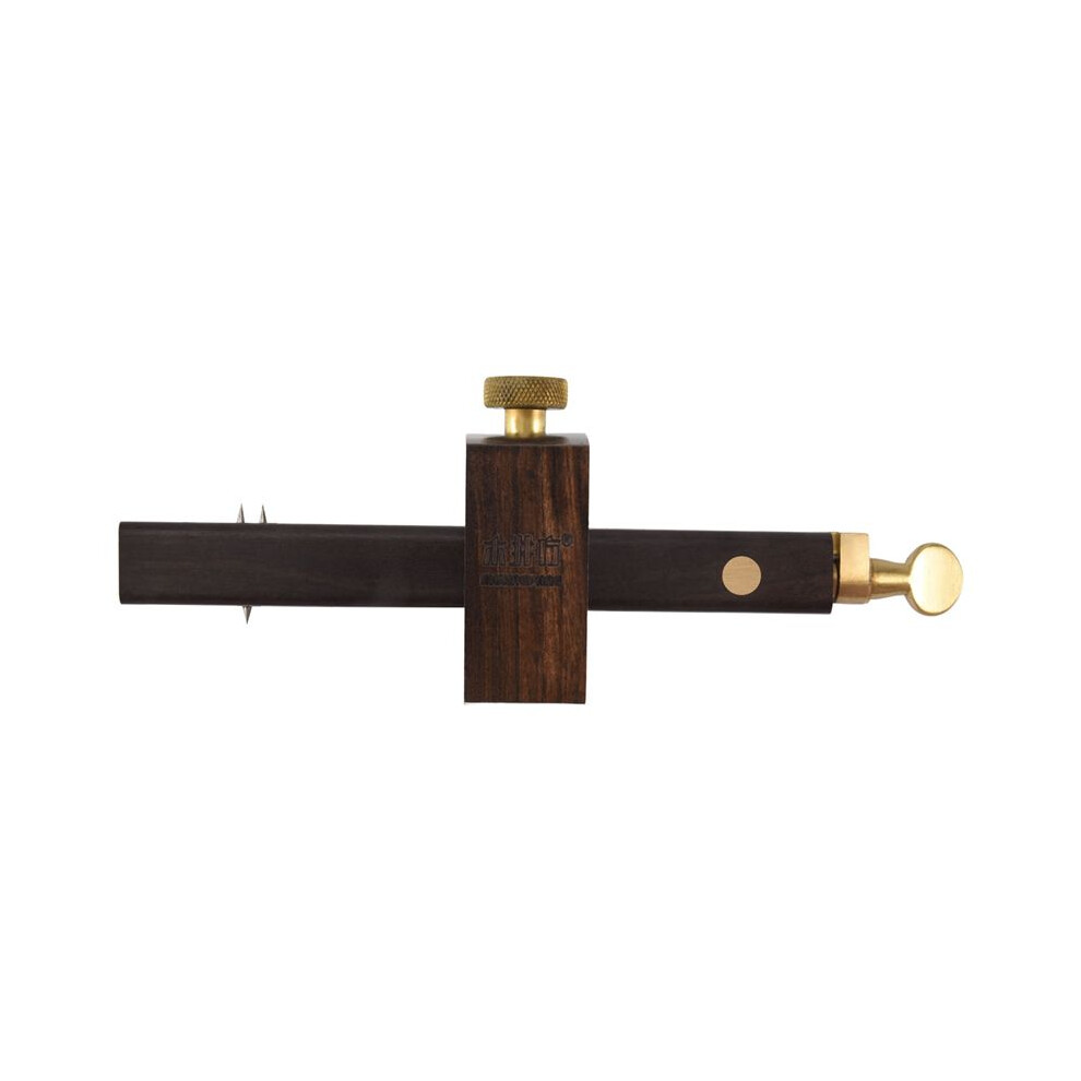 Mortise Gauge, Woodworking Scriber Marking Tool 6.4In Ebony Mortise Square Gauge, Brass Screw Type Sliding Mark Scraper 4713774079443