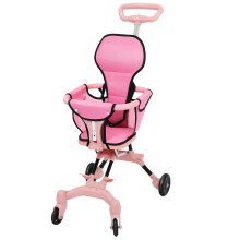 1Set Lightweight Pink Travel Stroller with One-Click Fold for Baby