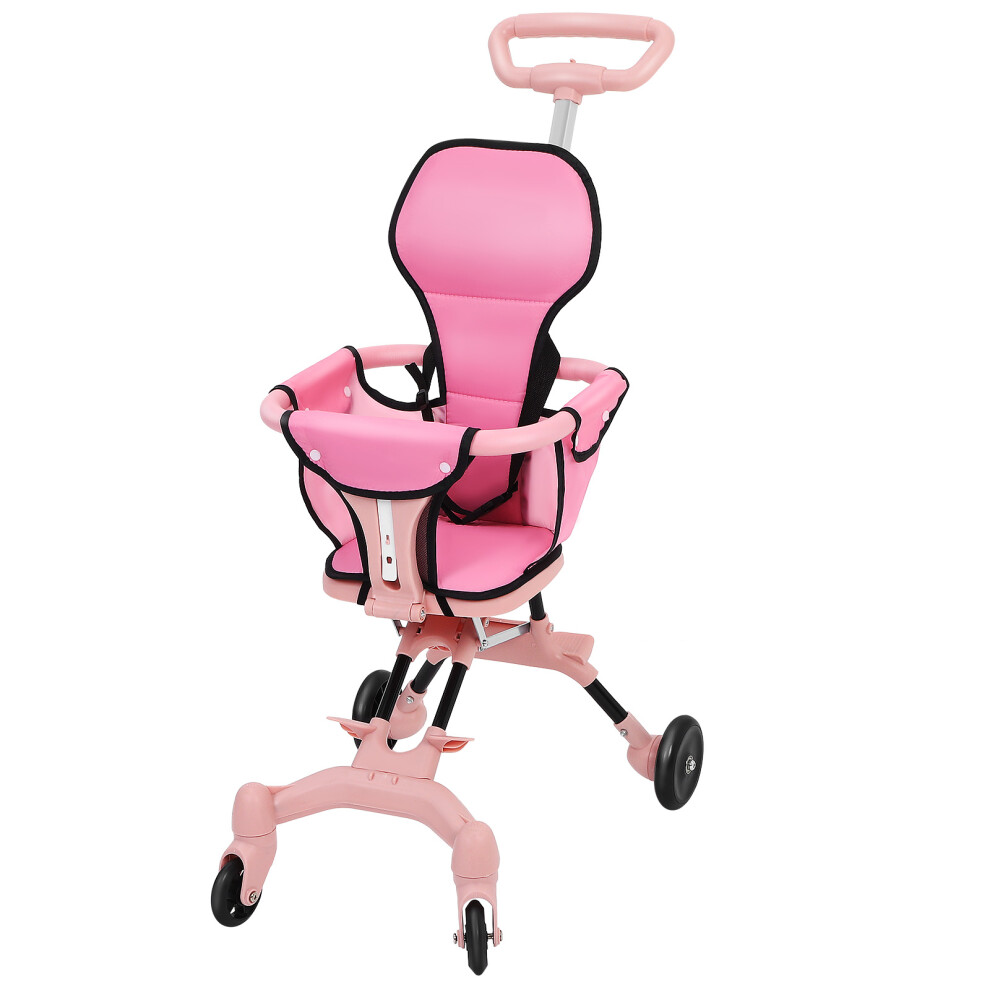 1Set Lightweight Travel Stroller With One-Click Fold For Baby Pink Artibetter