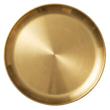 Decorative Gold Round Tray for Coffee Table, Vanity, and Home Décor Organization