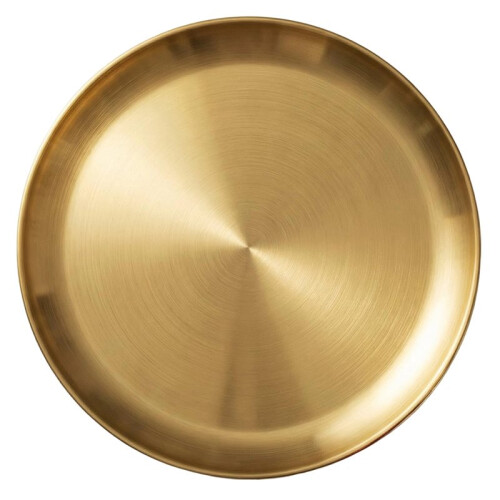 Decorative Gold Round Tray for Coffee Table, Vanity, and Home Décor Organization