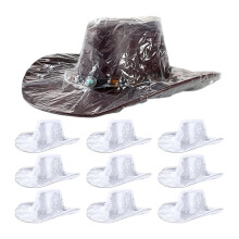 10pcs Cowboy Hat Rain Covers Plastic Hat Waterproof Cover for Dust Unisex Travel Cowboy Hat Storage