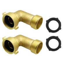 2Pcs 45 Degree Garden Hose Elbow Fitting 2Pk with 2 Washers - Outdoor Faucet Extender, Hose Connector Spigot Extender