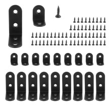 20 pcs Black L Brackets 90 Degree Angle Stainless Steel Joint Bracket Fastener for Wood Chair Bookshelf Board Window Furniture
