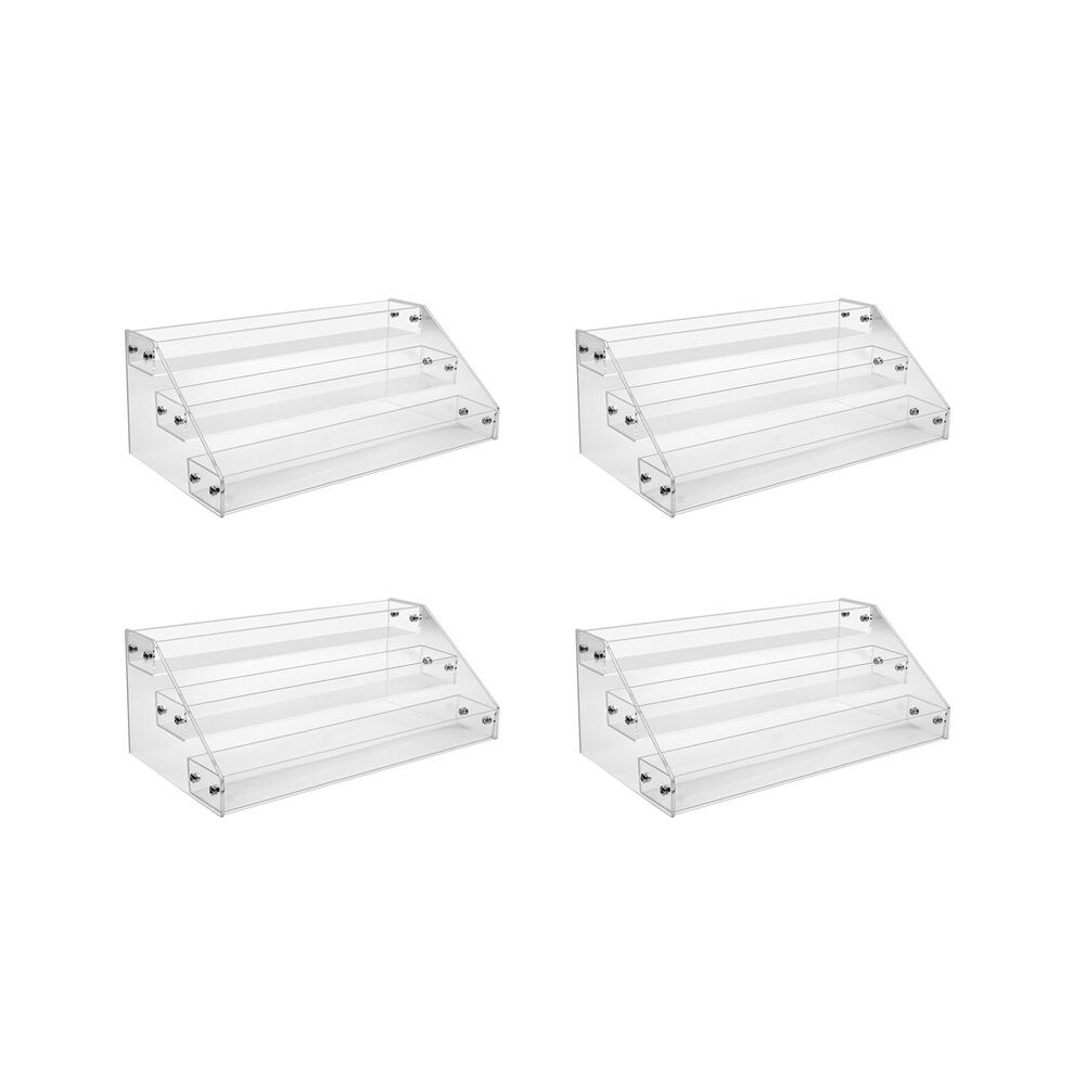 4X 3 Tier Clear Acrylic Cd Holder Cascading Cd Storage Rack 4714239779076