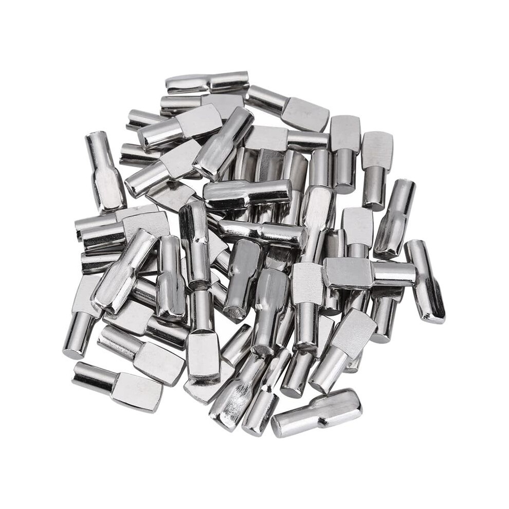 5Mm Cabinet Shelf Support Pegs Spoon Shape Metal Shelf Pins For Shelves, 100Pcs Silver Color 6033286416696