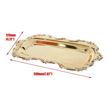 Elegant Metal Serving Tray for Desserts and Jewelry Storage, Floral Embossed Design