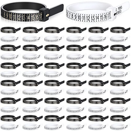 100 Pack Reusable Finger Size Gauge Measure  Sizer Plastic US  Measurement Tool White and Black
