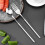 Retractable Fork and Spoon Set Barbecue, Dinner, Dessert Tableware Adjustable and Lengthened Anti-Scalding Tableware 6