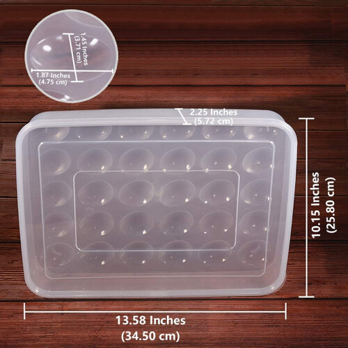 Egg Container, Refrigerator Deviled Egg Tray Carrier with Lid for 60 Eggs - Plastic Fridge Stackable Portable 2 Pack 2