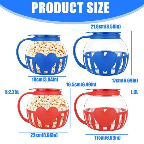 Mikrowellen-Popcorn-Maker, Mikrowellen-Snack-Popcorn,-Blau 3L 1