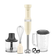 KitchenAid Frullatore a Immersione 5KHBV83EAC 180W Variabile con Mini Tritatutto e Frusta, 1L, Crema