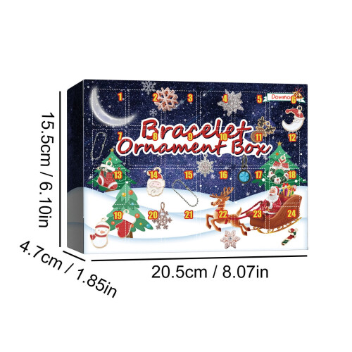 Christmas Advent Calendar 24-Grid Countdown Bell Green 2