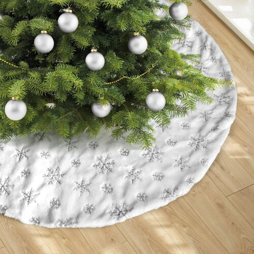 35 inch witte kerstboomrok van imitatiebont 1