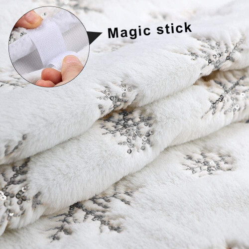 35 inch witte kerstboomrok van imitatiebont 2