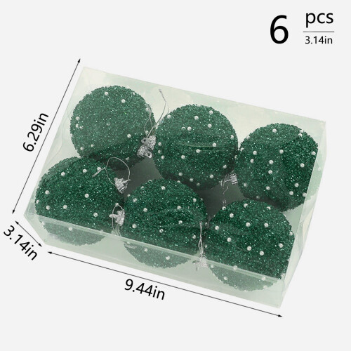 Knusesikkert julekulepyntsett 7,6 cm 2