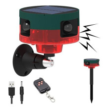 Infrarood Bewegingssensor Alarmmelder op Zonne-, Waterdicht, voor Buiten, Dierenverjager, Beveiligingsalarm, 129 DB, Blaffende Hond
