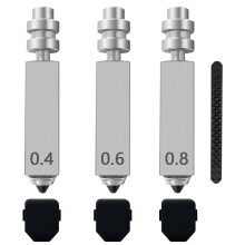 3PK Ugello Bimetallico Integrato In Acciaio Temprato da 0,4/0,6/0,8 mm per per Kobra XW/3PK Copertura In Silicone e Panno per La Pulizia