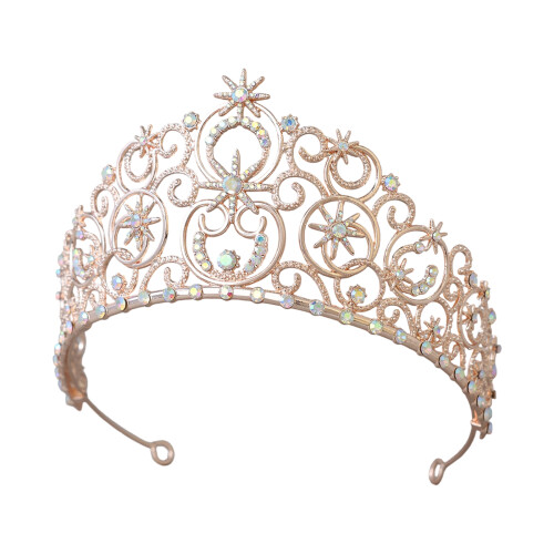 Romantics Bruiloft Haar Kroon Koningin-rosé goudkleurig