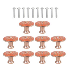 Stylish Round Cabinet Knob Solid Aluminum Alloys-amber red