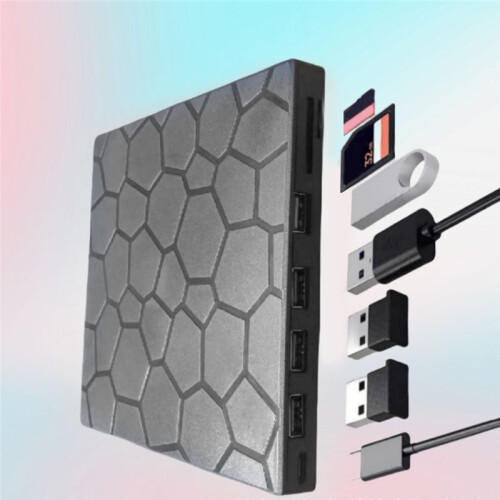 External DVD RW Drive USB 3.0 Type C 7 In1 Interface Slim DVD CD Writer Burner Reader Player Optical Drive for Laptop PC 2