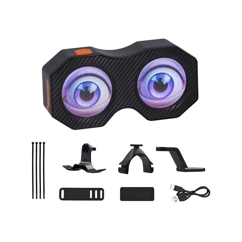 Eyes Bike Tail Light, Usb Rechargeable Programmable Led With Customizable Patterns Dual Screen 4712218072606