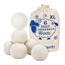 6pcs Wool Dryer Balls, Organic Wool Balls for Dryer Laundry Balls for Dryer Reusable 6P Reducing Clothing Wrinkles,