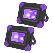 Rechargeable Black Lights for Glow Party Fishing Cordless Black Light Ultraviolet Flood Light Outdoor 2PCS