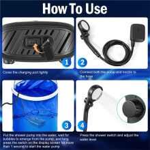 Portable Camping Shower Portable Electric Shower Rechargeable High-Pressure Camping Shower for Outdoor and Home Use