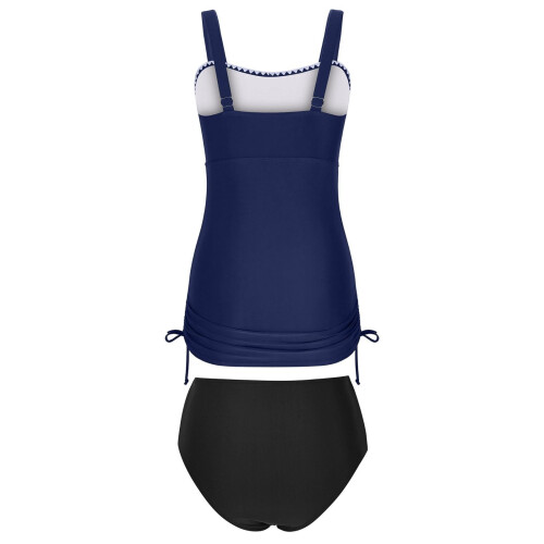 Womens Tankini Swimsuits Tummy Control 2 Piece Ruched-Blue XL 2