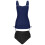 Womens Tankini Swimsuits Tummy Control 2 Piece Ruched-Blue XL 4