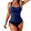 Womens Tankini Swimsuits Tummy Control 2 Piece Ruched-Blue XL 6