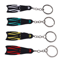 4er-Set Silikon-Tauchflossen-Schlüsselanhänger, 7,5  2,6  0,5 cm