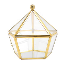 3X Glass Ring Box Wedding Jewelry Case Immortal Flower Glass Cover Home Decoration
