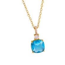 Stylish Square Pendant Necklace With Sparkling-JDN0312228BL