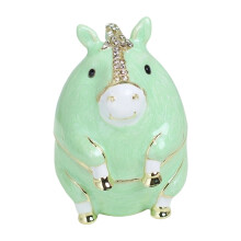 Stylish Jewellery Holder Enamel Alloy Ornament Box-Wuma green