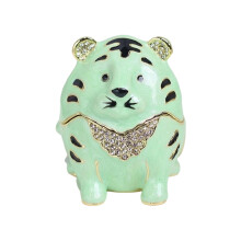 Miniature Enamel Jewelry Case Traditional Chinese-Yinhu green