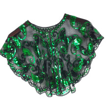 Elegant Short Beaded Stole Shawl For Dresses Parties And-Green