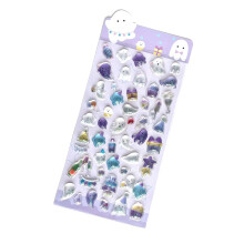 Safe Washable Glitters Sticker with Themed Pattern-Purple