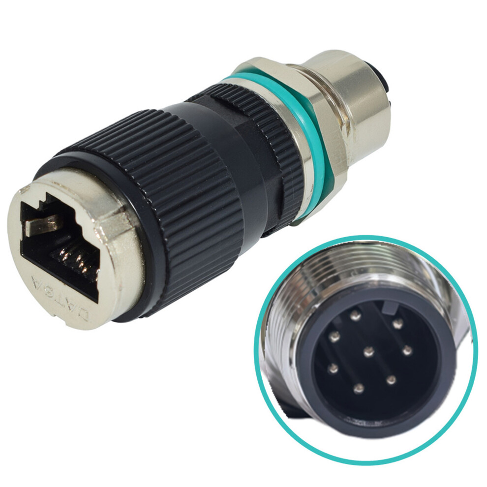 Industrial 12Mm 8Pin To Rj45 Ethernet-8P Man Head Straight Head 7627001429789