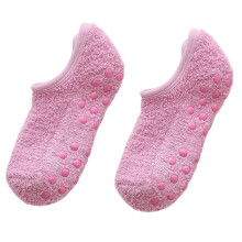 Antis Slip Fuzzy Socks Home Sleeping Socks Slipper-dark pink