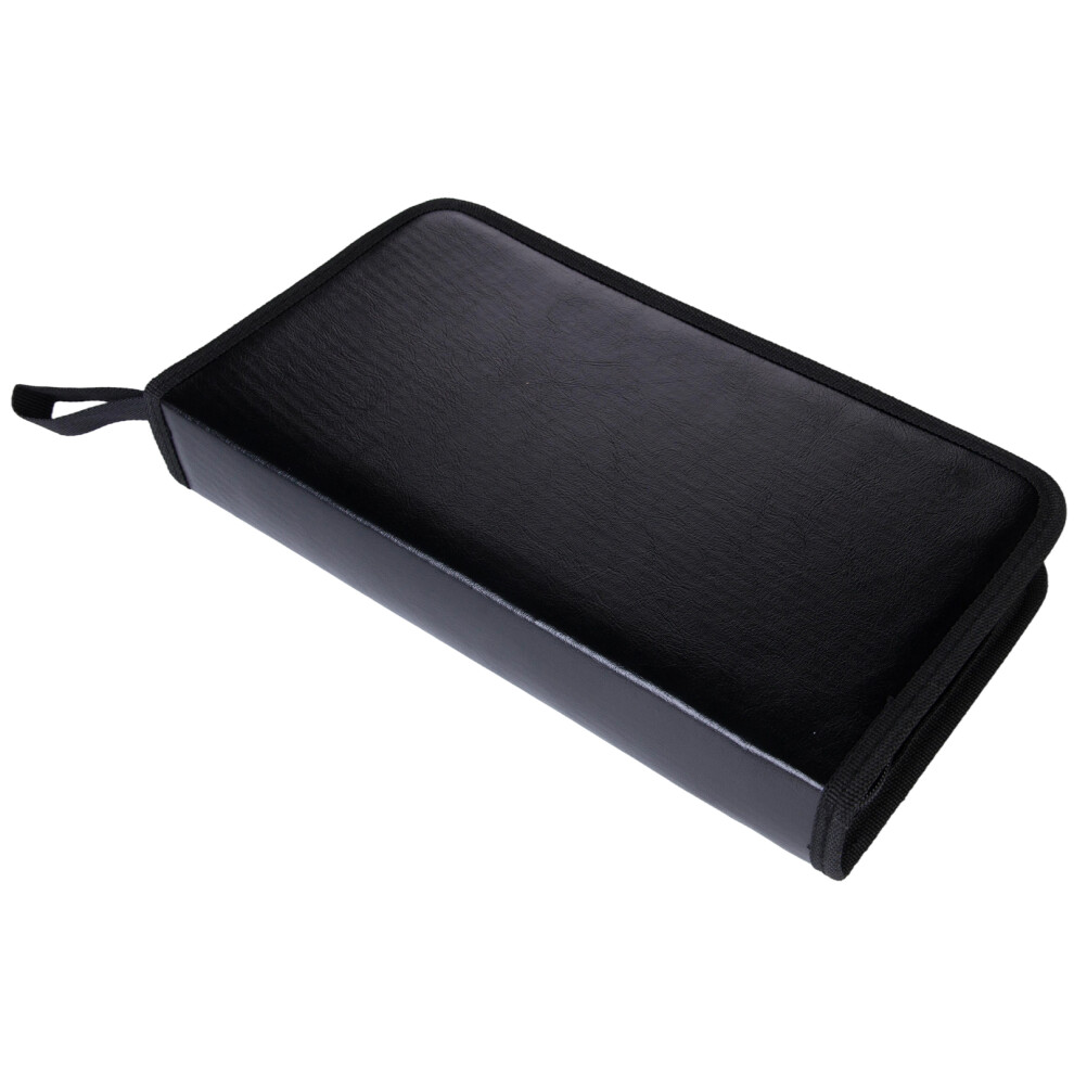 Large Capacity Zippered Cds Holder 80 Discs Pu Materials With 7627001430136
