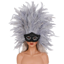 Stylish Feather Face Mask With Detachable Feather-Color 2