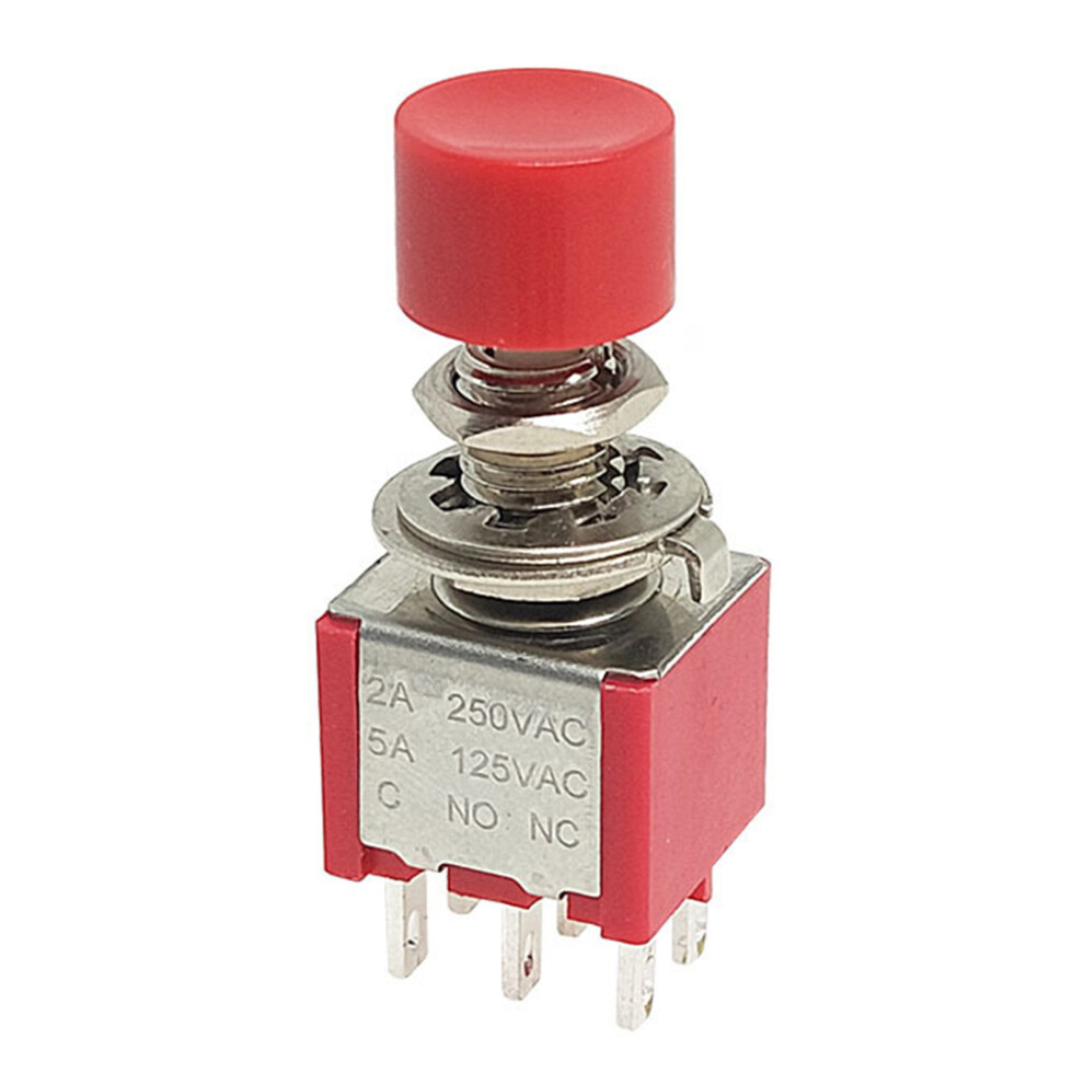 High Current Momentary Push Switches Ps102 3Pin- Hat 6 Feet Red 7627001429796